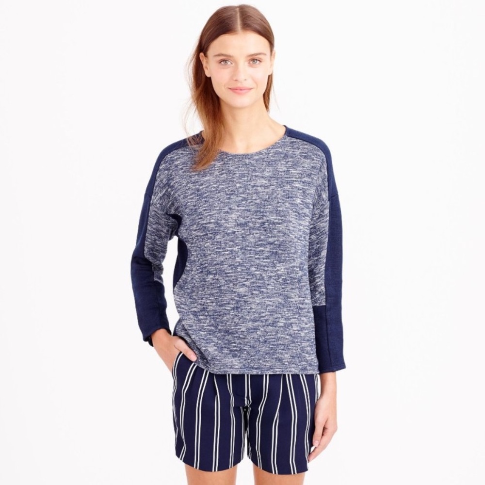 J. Crew Color Block Wool Blend Sweater
